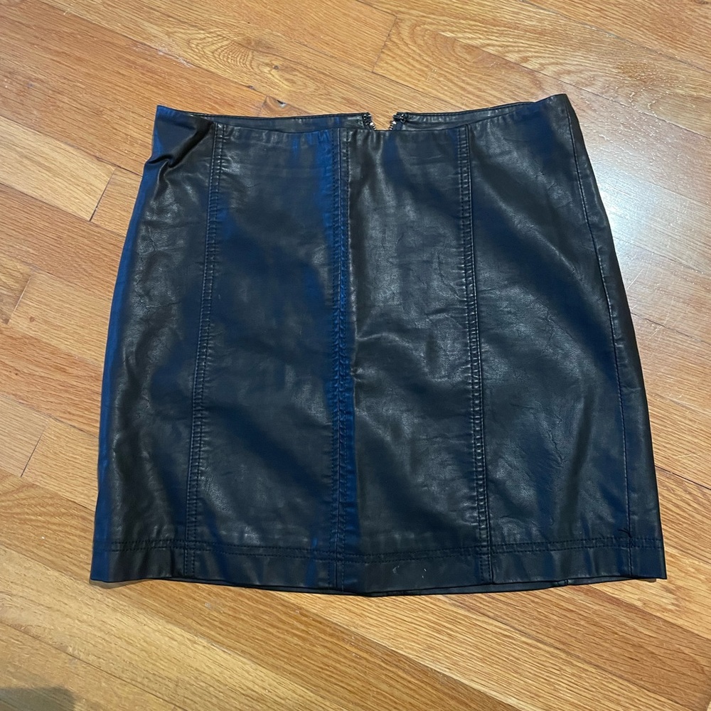 Free People vegan leather mini skirt